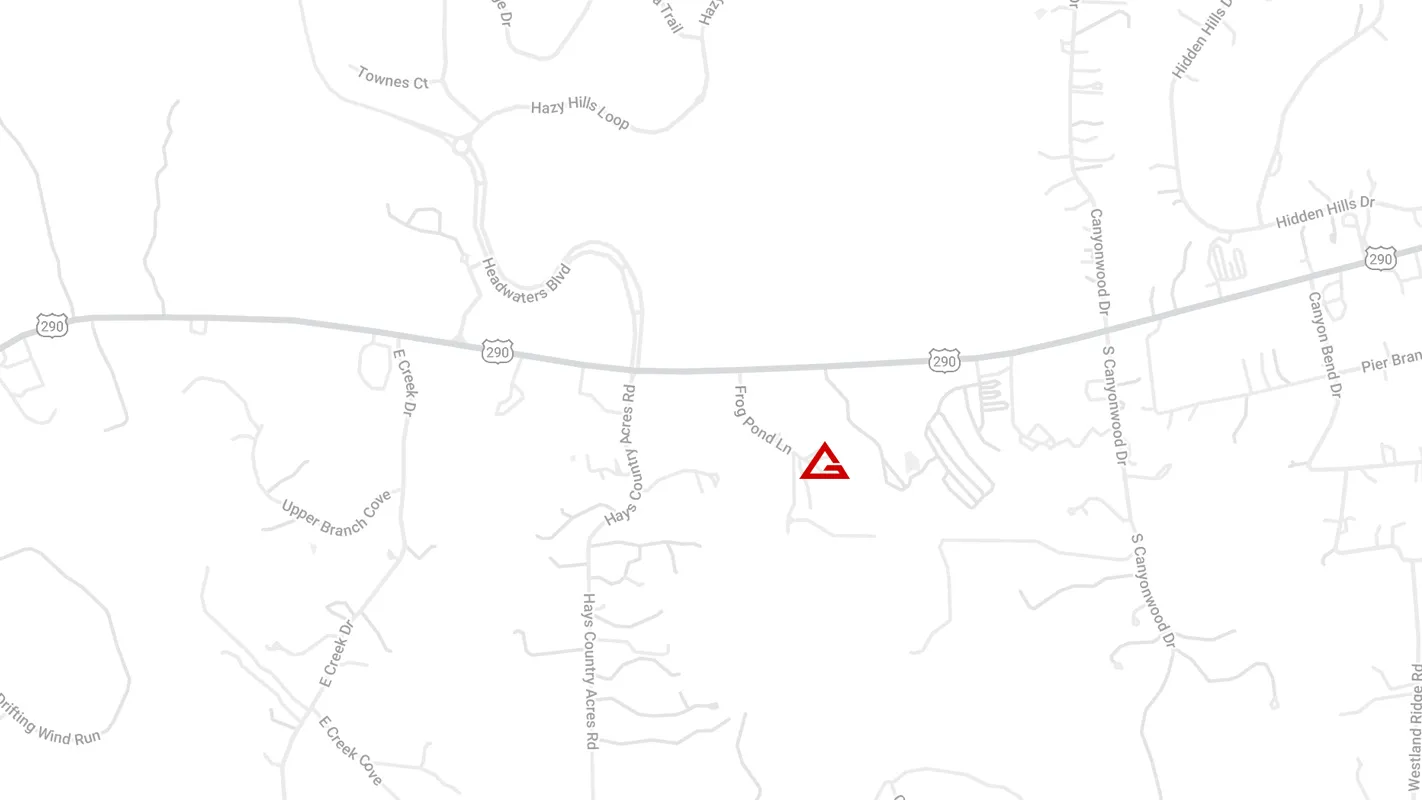 An image of a topographical map with an indicator for the location of the school